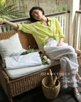13Q10 Ruffle Hem Straight Pants