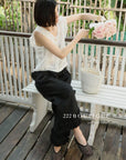 13Q10 Ruffle Hem Straight Pants