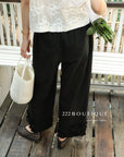 13Q10 Ruffle Hem Straight Pants