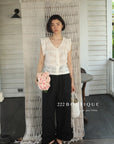 13Q10 Ruffle Hem Straight Pants