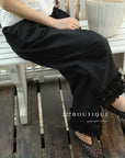13Q10 Ruffle Hem Straight Pants
