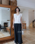 13Q10 Ruffle Hem Straight Pants