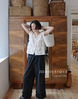 13Q10 Ruffle Hem Straight Pants