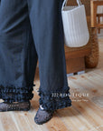 13Q10 Ruffle Hem Straight Pants