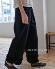 13Q10 Ruffle Hem Straight Pants