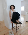 13Q10 Ruffle Hem Straight Pants