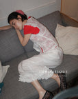 13Q10 Ruffle Hem Straight Pants