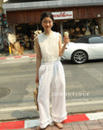 13Q10 Ruffle Hem Straight Pants
