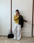 16a85 Cropped ruched-waist cotton shirt
