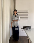16a87 Embroidered striped silk shirt