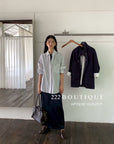 16a87 Embroidered striped silk shirt