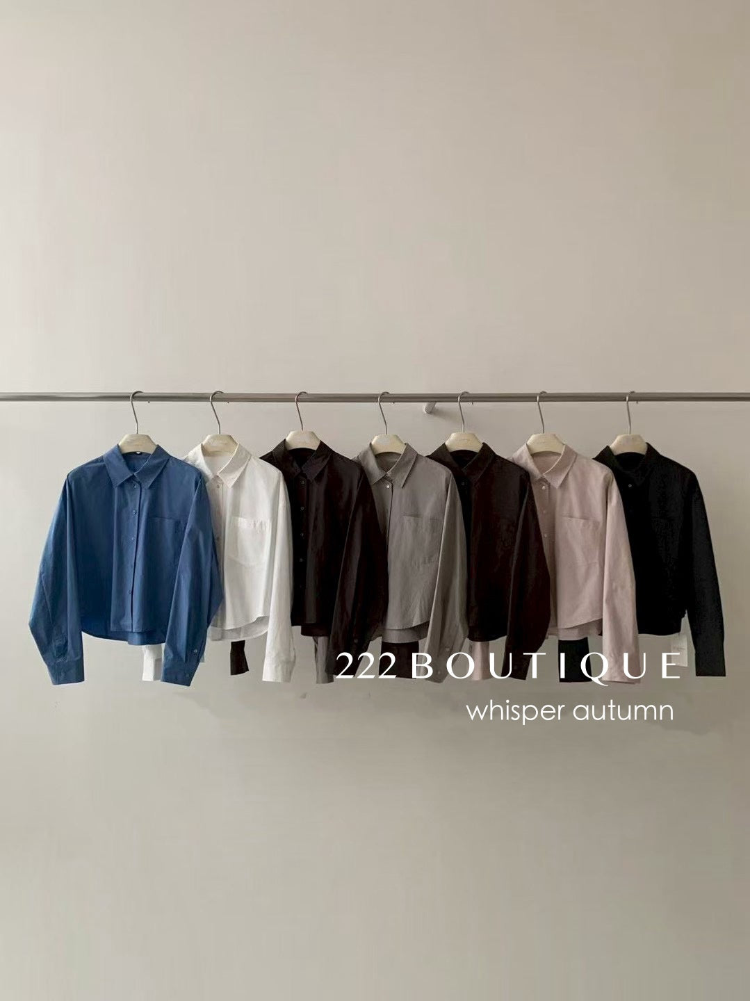 16a92 Cropped basic shirt in Korean textured cotton
