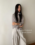 16a92 Cropped basic shirt in Korean textured cotton