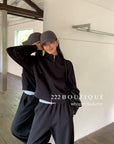 16a91 - 16q19 Cotton fleece set – jacket & straight-leg pants