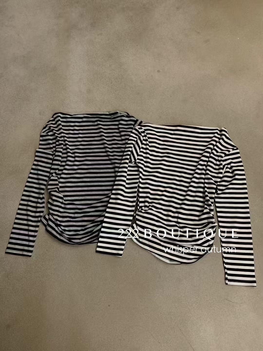 16a69 Off-shoulder striped top