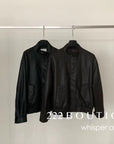 16a97 Basic faux leather jacket – black