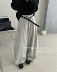 16a20 Tapered poly trousers with belt