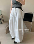 16a20 Tapered poly trousers with belt