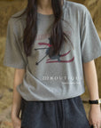 18a32 Basic light grey oversized tee