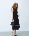 15v2 Sheer sleeveless midi dress – whisper tones