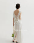 15v1 Draped-back maxi dress – fluid and refined