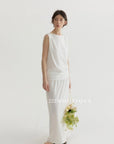 15v1 Draped-back maxi dress – fluid and refined