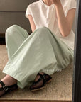 14a5 Basic round-neck shirt with cross-front detail