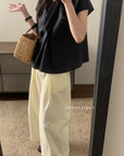 14a5 Basic round-neck shirt with cross-front detail