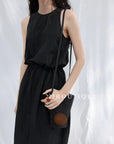 15v15 Drawstring waist midi dress – crisp and breathable