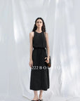 15v15 Drawstring waist midi dress – crisp and breathable