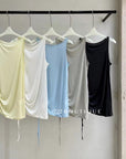 15a3 Side-drape sleeveless top – asymmetric and soft