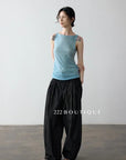 15a3 Side-drape sleeveless top – asymmetric and soft