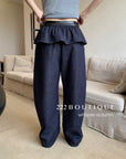 16q16 Layered denim pants with belt