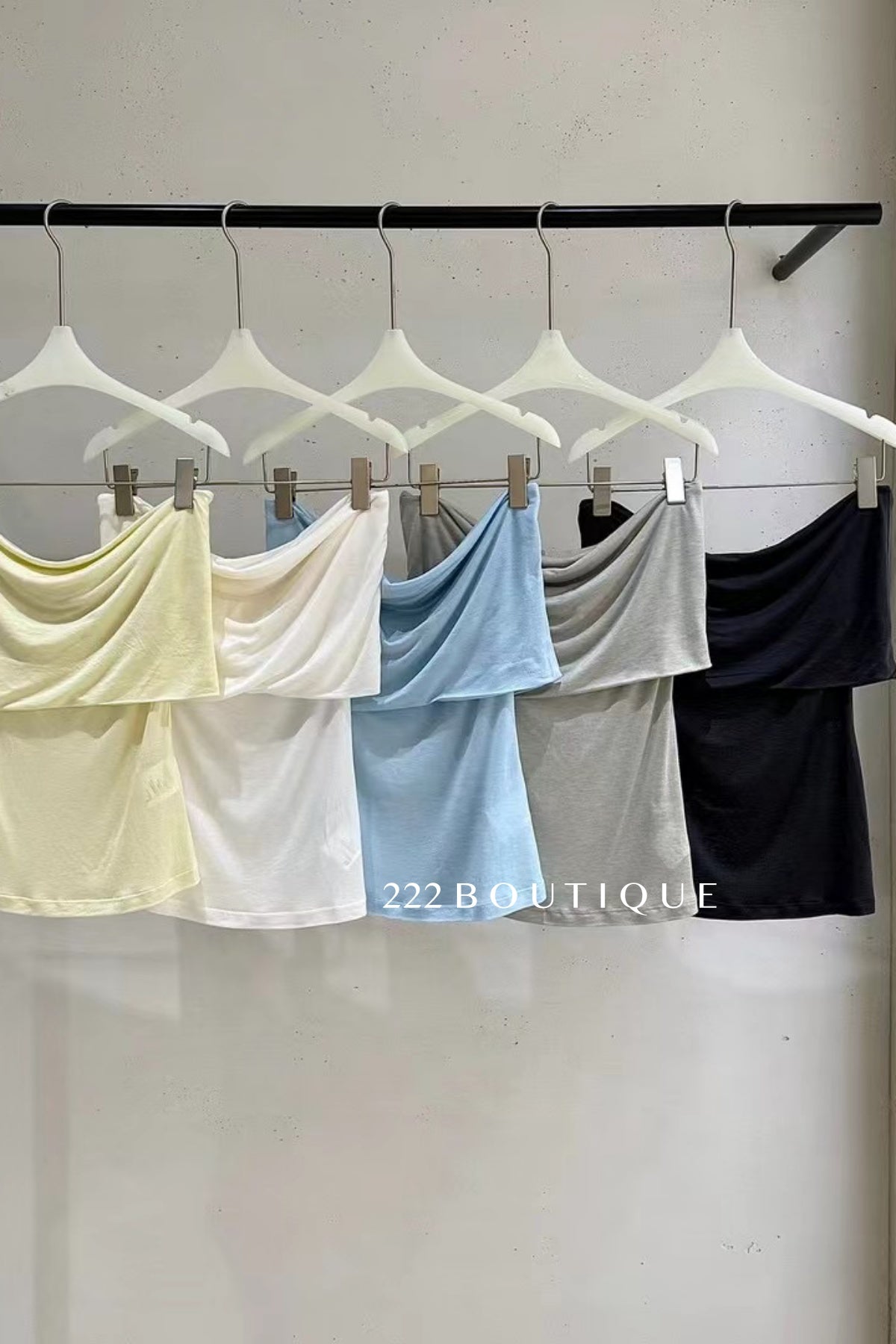 15a1 Drape-front bandeau top – soft and sculpted
