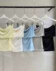 15a1 Drape-front bandeau top – soft and sculpted