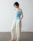 15a1 Drape-front bandeau top – soft and sculpted