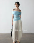 15a1 Drape-front bandeau top – soft and sculpted