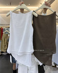 14a47 Asymmetrical Draped Top – Soft Linen Blend