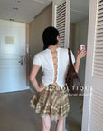 16v19 Basic plaid mini skirt
