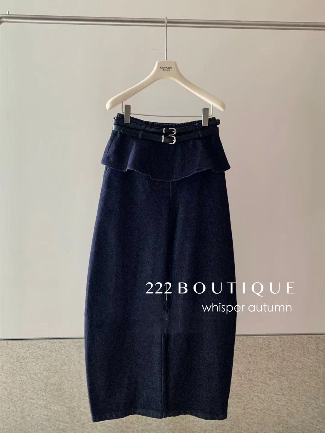 16q16 Layered denim pants with belt