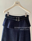 16q16 Layered denim pants with belt