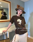 16a69 Floral print cotton tee