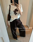 16a69 Floral print cotton tee