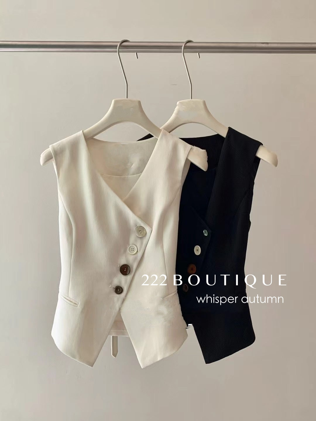 16a75 Asymmetrical-button gilet top