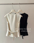 16a75 Asymmetrical-button gilet top