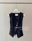 16a75 Asymmetrical-button gilet top