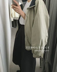 16A68 Reversible khaki jacket – green & beige