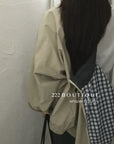 16A68 Reversible khaki jacket – green & beige