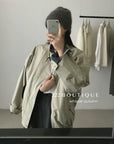 16A68 Reversible khaki jacket – green & beige