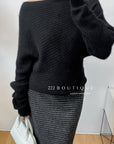 18a34 Off-shoulder cashmere sweater